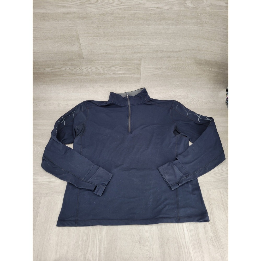 Lululemon Men's XXL Black 1/2 Zip Running Pullover Reflective Thumbholes Stretch